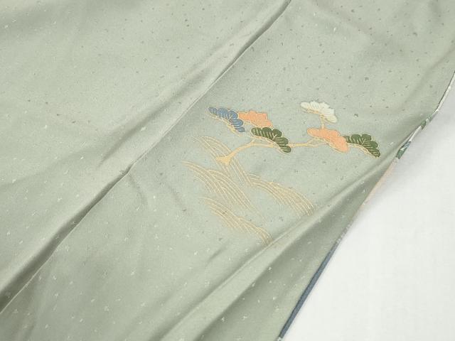 平和屋着物●訪問着 流水扇面草花文 暈し染め 正絹 逸品 CABG0587yc