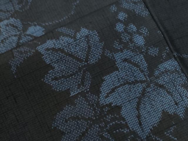 平和屋着物●上質な紬 葡萄蔦の葉文 正絹 逸品 未使用 CABG0597yc
