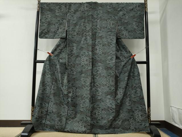 平和屋着物●本場大島紬 霞吉祥文 正絹 逸品 CABG0605yc