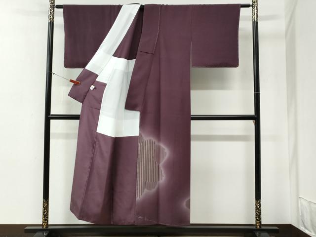平和屋着物●訪問着 背抜き仕立て 舞桜文 暈し染め 正絹 逸品 未使用 CABG0607yc