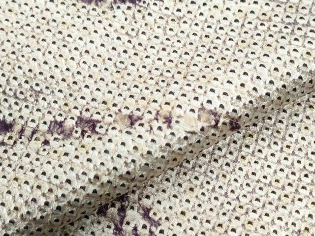 平和屋着物●上質な小紋 総絞り よろけ縞 正絹 逸品 CABG0614yc