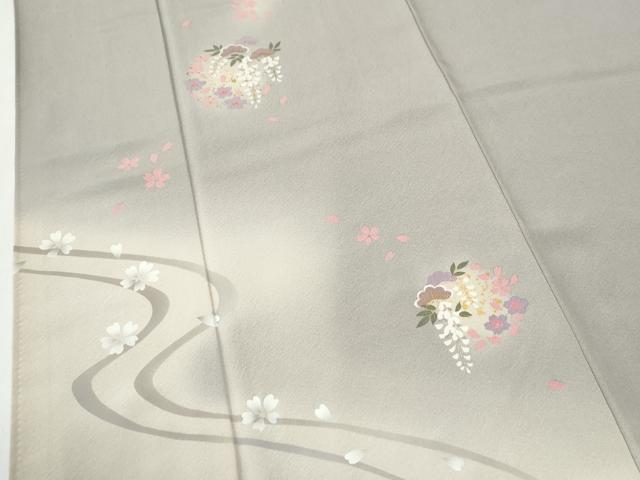 平和屋着物●訪問着 花松丸文 暈し染め 金彩 正絹 逸品 CABG0630yc