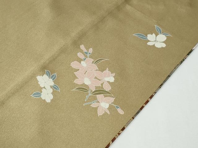 平和屋着物●訪問着 刺繍 立波椿花文 暈し染め 金彩 正絹 逸品 CABG0631yc