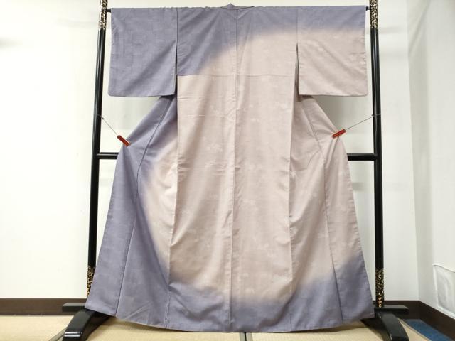 平和屋着物●訪問着 紬地 葡萄蔦の葉文 正絹 逸品 CABG0637yc