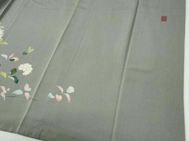 平和屋着物●京加賀糸目友禅作家 山崎巌 訪問着 枝花文 ロング丈 正絹 逸品 CABG0642yc