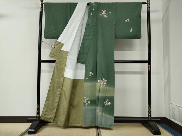 平和屋着物●訪問着 紬地 作家物 舞花文 正絹 逸品 CABG0647yc