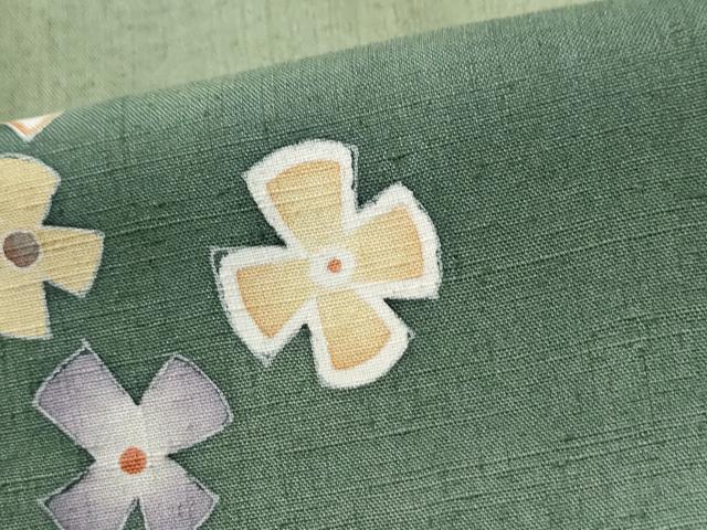 平和屋着物●訪問着 紬地 作家物 舞花文 正絹 逸品 CABG0647yc