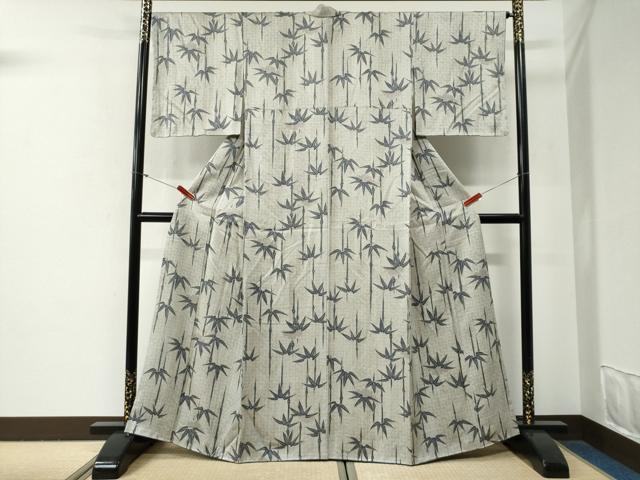 平和屋着物●上質な小紋 笹竹文 正絹 逸品 未使用 CABG0659yc