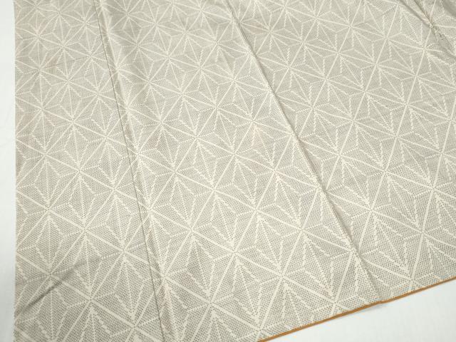 平和屋着物●本場大島紬 白大島 7マルキ 麻の葉文様 正絹 逸品 CABG0669yc