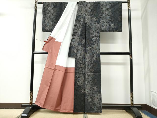 平和屋着物●本場大島紬 9マルキ 枝花文 正絹 逸品 CABG0670yc