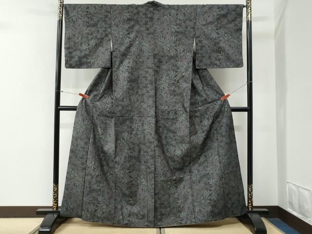 平和屋着物●本場大島紬 9マルキ 枝花文 正絹 逸品 CABG0676yc