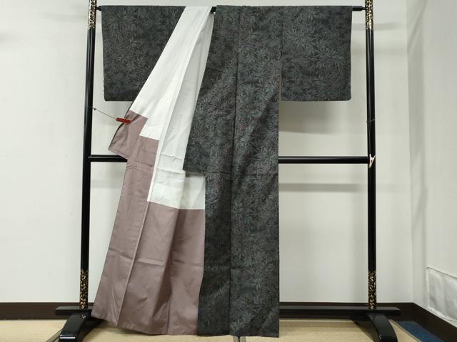 平和屋着物●本場大島紬 9マルキ 枝花文 正絹 逸品 CABG0676yc