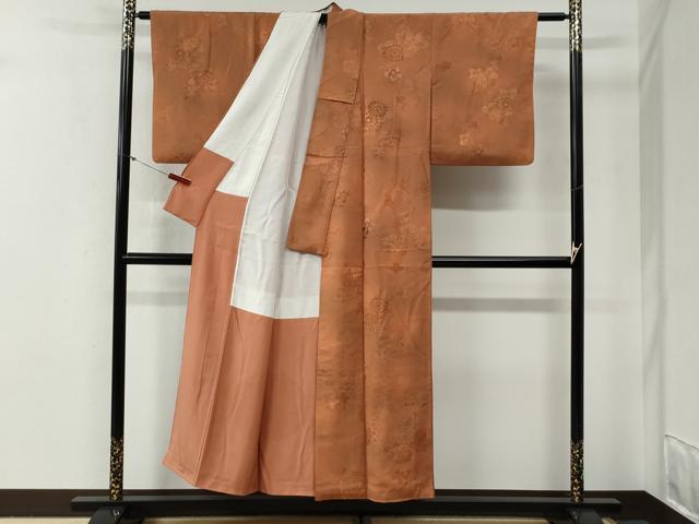 平和屋着物▼上質な小紋 地紋起こし 枝花文 暈し染め 正絹 逸品 CABG0677yc