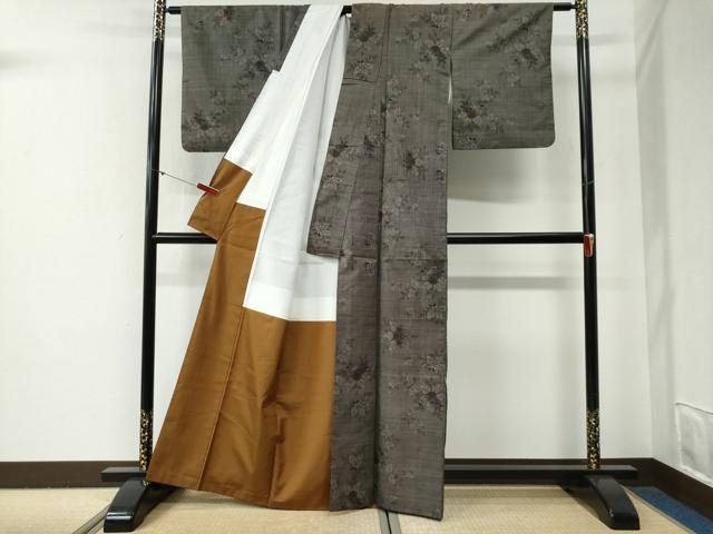 平和屋着物●本場大島紬 9マルキ 枝花文 正絹 逸品 CABG0679yc