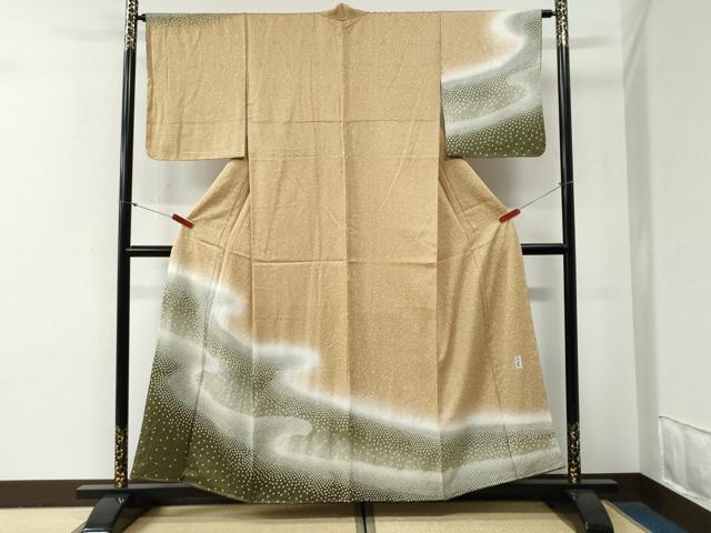 平和屋着物●訪問着 作家物 絞り 霞文 暈し染め 正絹 逸品 未使用 CABG0683yc