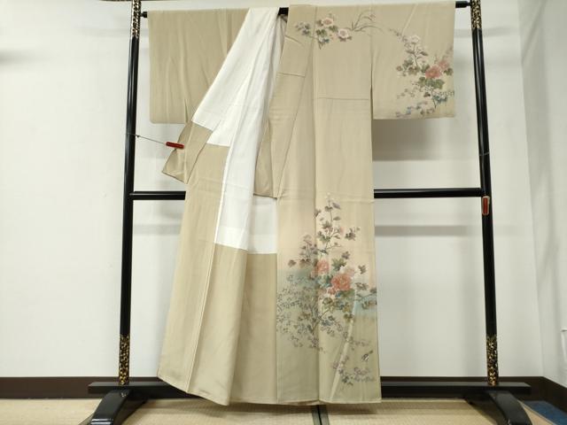 平和屋着物●訪問着 作家物 休み鳥枝花文 暈し染め 金彩 正絹 逸品 CABG0686yc