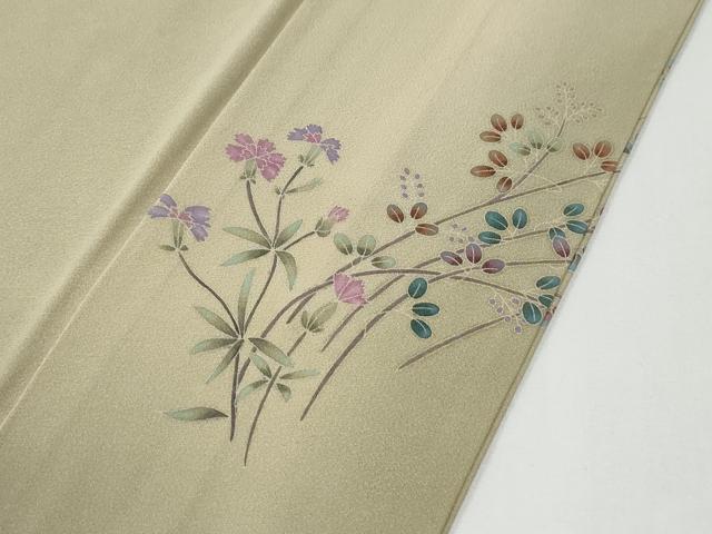平和屋着物●訪問着 作家物 休み鳥枝花文 暈し染め 金彩 正絹 逸品 CABG0686yc