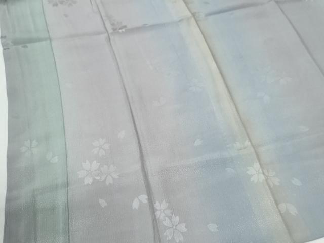 平和屋着物●長襦袢 無双仕立て 舞桜地紋 暈し染め やまと誂製 正絹 逸品 未使用 CABG0687yc