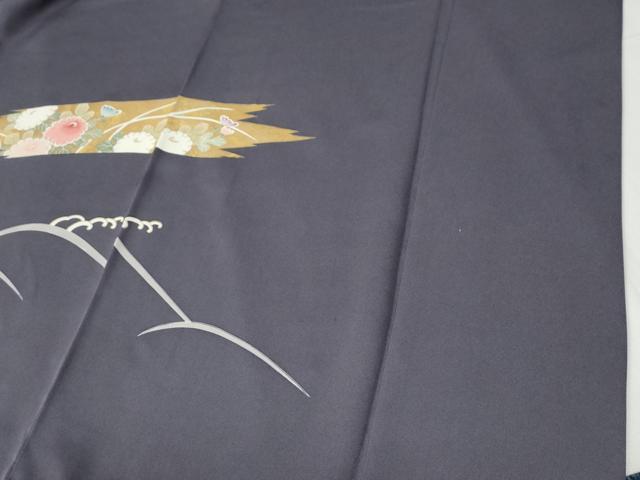 平和屋着物●訪問着 駒刺繍 立波霞草花文 金彩 正絹 逸品 CABG0692yc