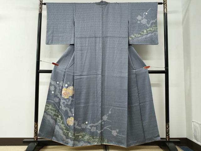 平和屋着物○訪問着 駒刺繍 絞り 舞花文 金彩 正絹 逸品 CABG0693yc