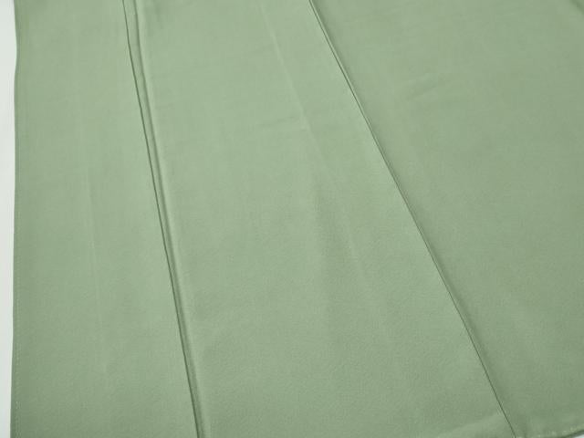 平和屋着物●上質な色無地 山葵色 正絹 逸品 CABG0712yc