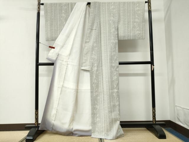 平和屋着物●本塩沢 更紗花唐草吉祥文 松坂屋扱い 正絹 逸品 CABG0734yc