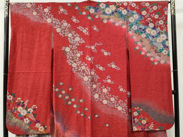 平和屋着物●豪華振袖・長襦袢セット 辻が花 暈し染め 銀通し地 正絹 逸品 CABG0744yc