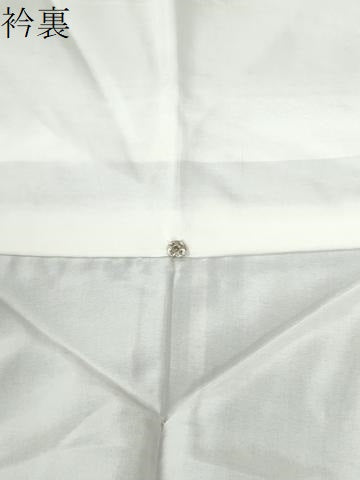 平和屋着物●結城紬 100亀甲 雲取り浜松草木文 黒地 正絹 逸品 CABG0747yc
