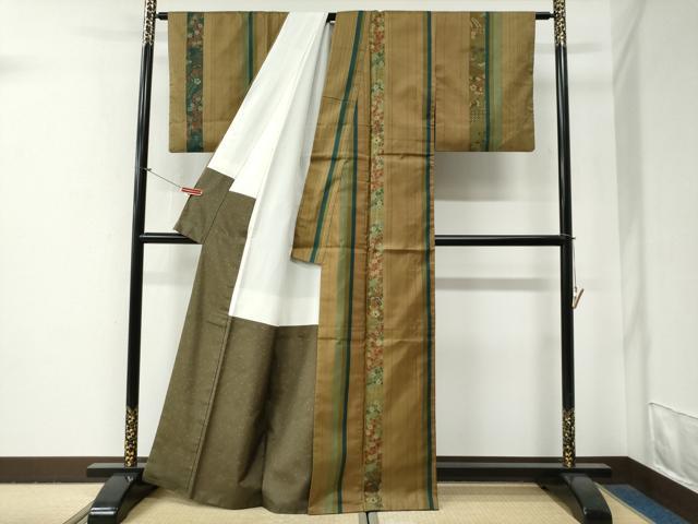 平和屋着物●訪問着 本場染大島紬 吉祥花間道 正絹 逸品 CABG0749yc