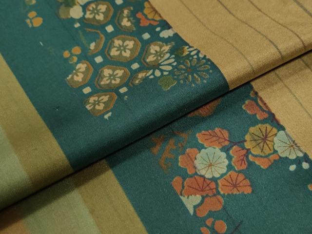 平和屋着物●訪問着 本場染大島紬 吉祥花間道 正絹 逸品 CABG0749yc