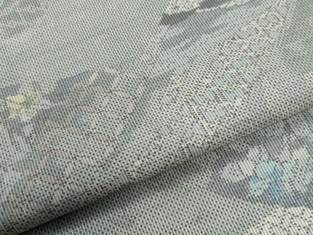 平和屋着物●本場大島紬 白大島 7マルキ 総絣 吉祥草花文 正絹 逸品 CABG0758yc