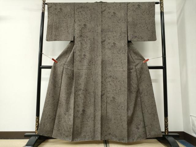 平和屋着物●江戸小紋 色紙花唐草文 正絹 逸品 CABG0760yc