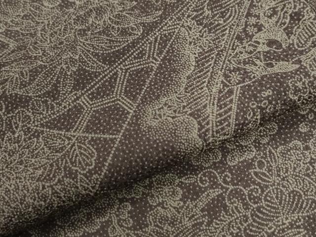 平和屋着物●江戸小紋 色紙花唐草文 正絹 逸品 CABG0760yc