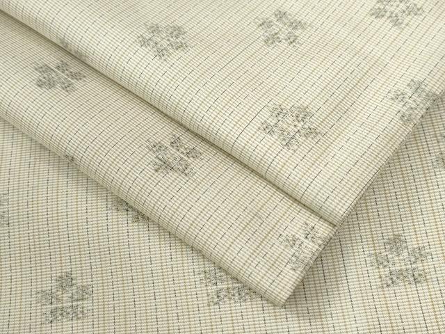 平和屋着物●本場大島紬 間道 舞花文 正絹 逸品 CABG0771yc