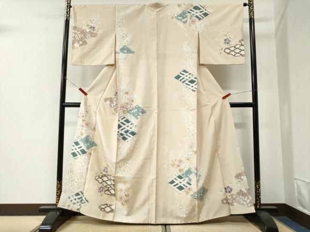 平和屋着物●訪問着 紬地 辻が花 絞り 正絹 逸品 CABG0784yc