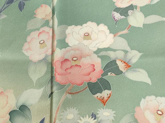 平和屋着物●訪問着 友禅 枝花文 暈し染め 正絹 逸品 CABG0785yc