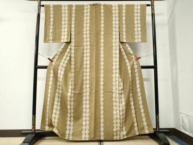 平和屋着物●上質な小紋 型染め 吉祥動物花文 正絹 逸品 未使用 CABG0788yc