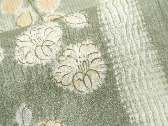 平和屋着物●中国三大刺繍 相良刺繍 訪問着 絞り 舞花文 金彩 正絹 逸品 CABG0791yc