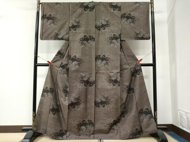 平和屋着物●本場大島紬 9マルキ 草木文 正絹 逸品 未使用 CABG0801yc