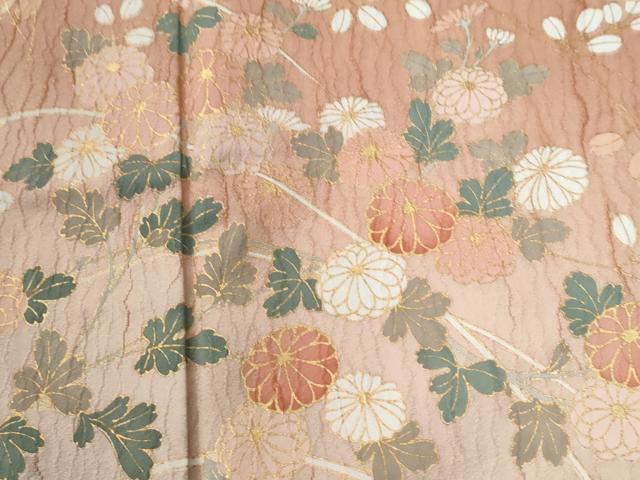 平和屋着物●訪問着 草花文 暈し染め 金彩 正絹 逸品 未使用 CABG0806yc