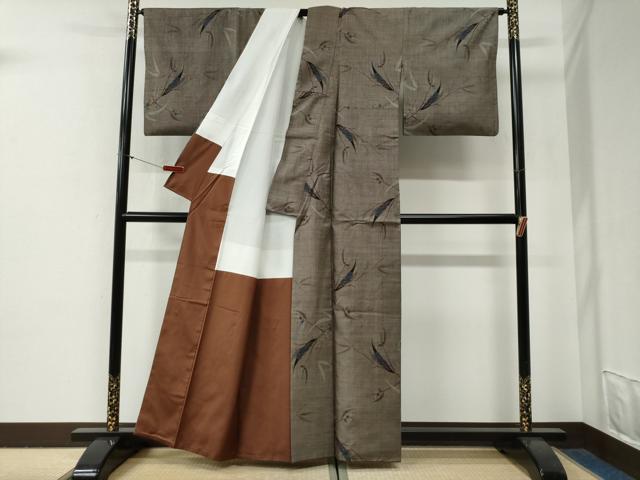 平和屋着物●本場大島紬 9マルキ 枝花文 正絹 逸品 CABG0827yc