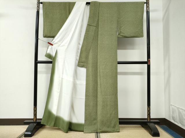 平和屋着物●江戸小紋 南天小紋柄 鬼しぼ縮緬 正絹 逸品 CABG0837yc