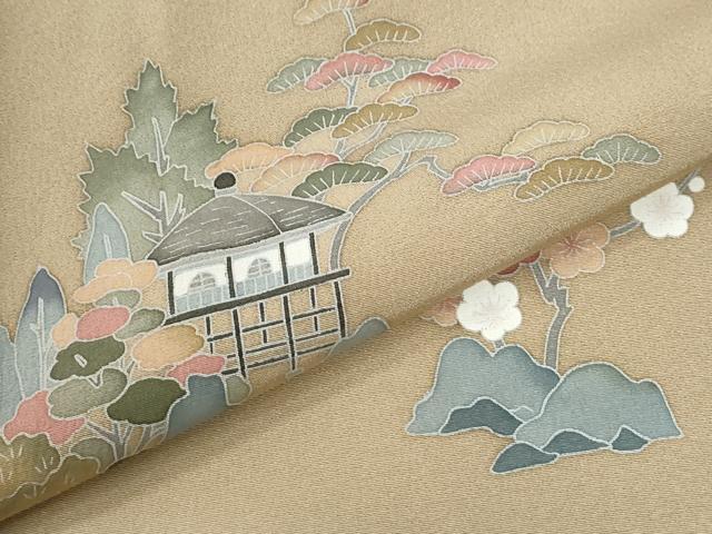 平和屋着物●訪問着 友禅 作家物 樹林風景文 暈し染め 正絹 逸品 CABG0840yc