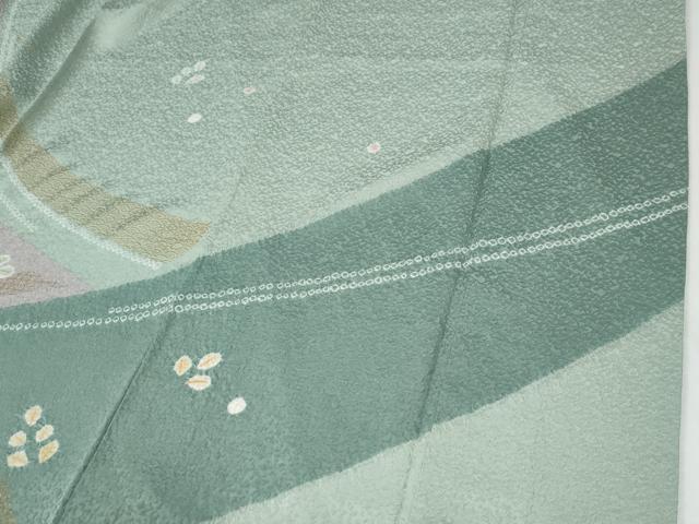 平和屋着物●訪問着 絞り 舞花文 金彩 正絹 逸品 CABG0845yc