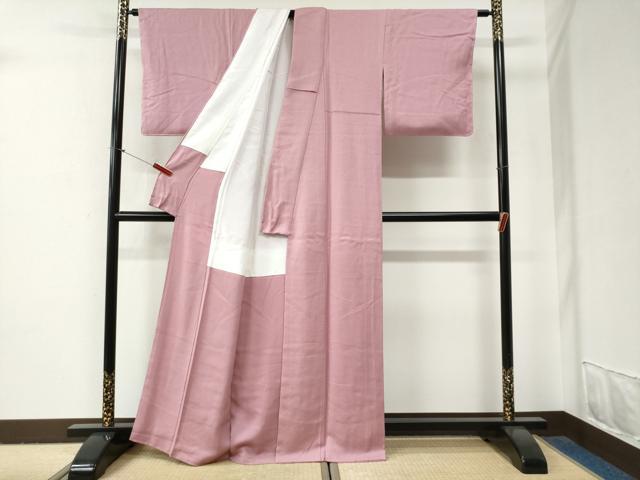 平和屋着物●上質な色無地 菊尽くし地紋 撫子色 正絹 逸品 未使用 CABG0848yc