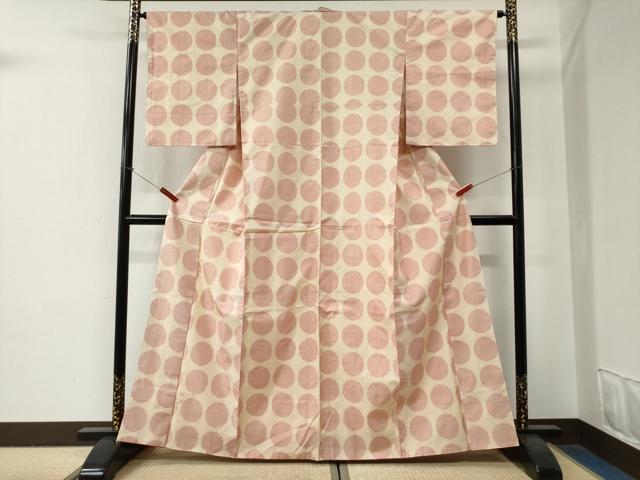 平和屋着物●本場大島紬 白大島 7マルキ 丸文 正絹 逸品 未使用 CABG0850yc