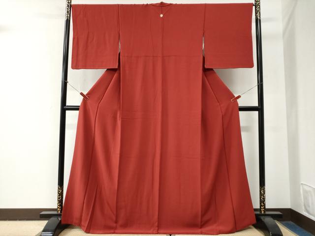 平和屋着物●上質な色無地 深緋色 正絹 逸品 CABG0855yc