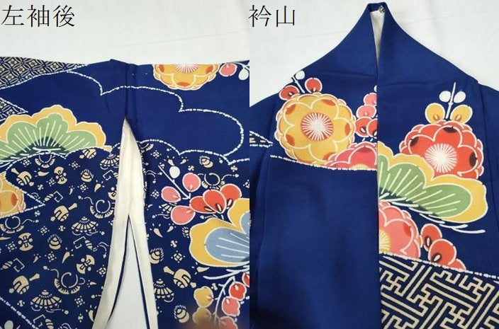 平和屋着物●和染紅型 栗山紅型 栗山吉三郎 振袖 枝垂れ花松文 鬼しぼ縮緬 正絹 逸品 CABG0859yc
