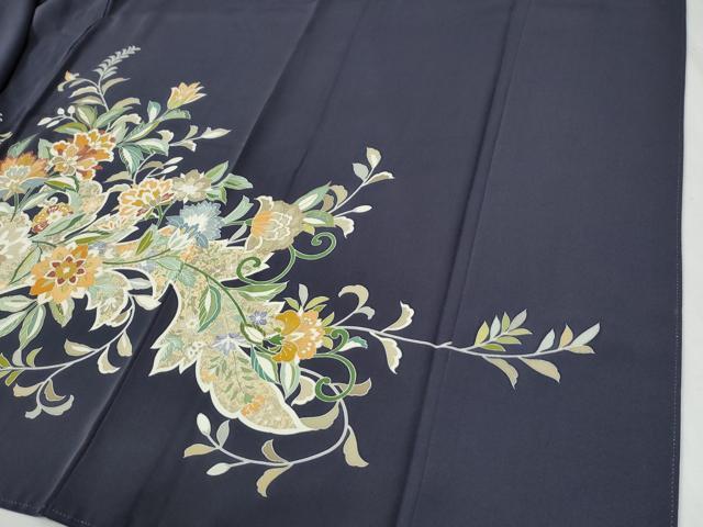 平和屋着物●訪問着 竹屋町刺繍 更紗花唐草文 金彩 正絹 逸品 CABG0860yc