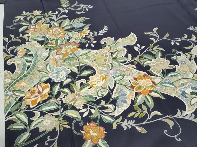 平和屋着物●訪問着 竹屋町刺繍 更紗花唐草文 金彩 正絹 逸品 CABG0860yc
